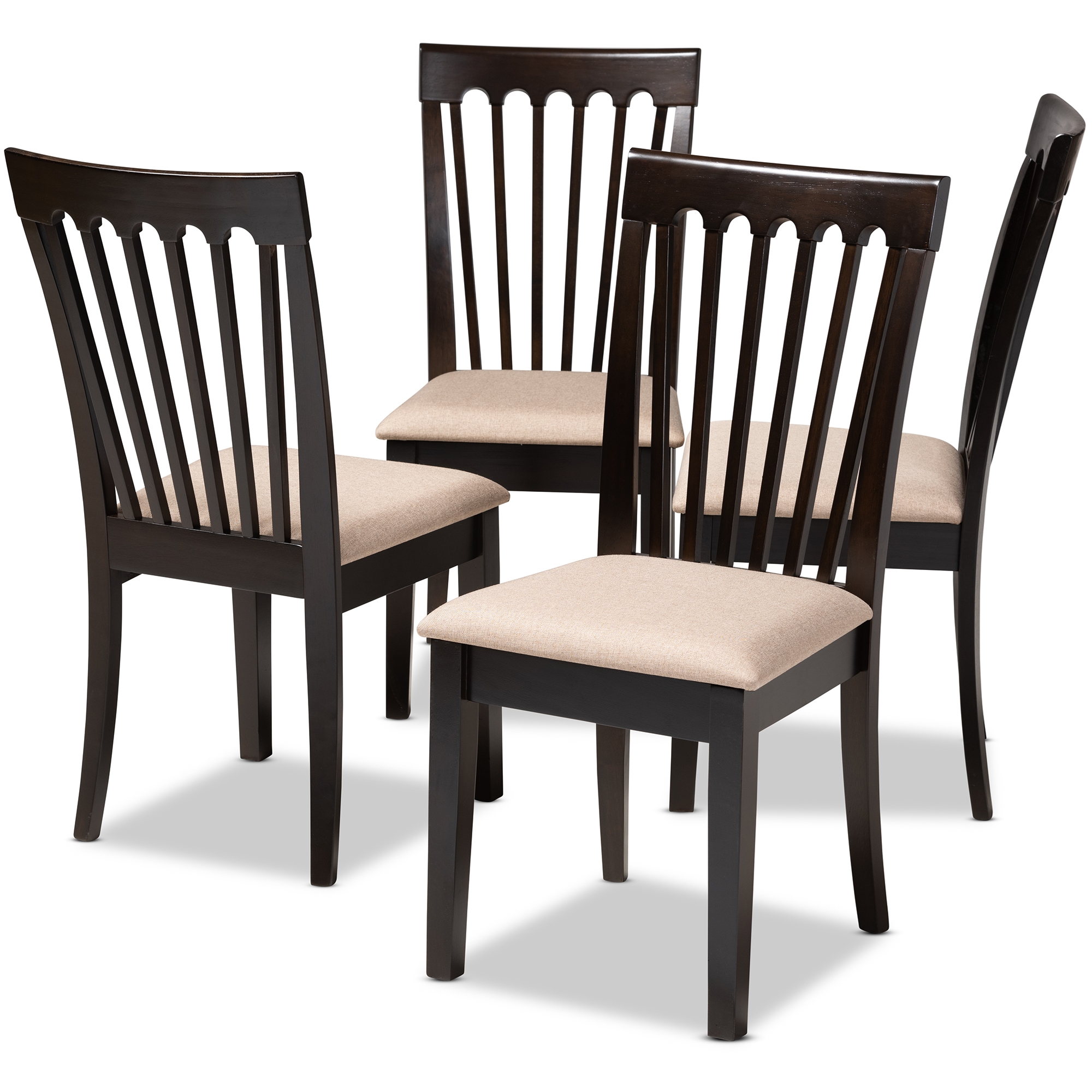 Baxton Studio Minette Modern And, Modern Wood Dining Chairs Set Of 4