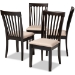 Baxton Studio Minette Modern and Contemporary Sand Fabric Upholstered Espresso Brown Finished Wood Dining Chair Set of 4
