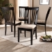 Baxton Studio Minette Modern and Contemporary Sand Fabric Upholstered Espresso Brown Finished Wood Dining Chair Set of 4 - BSORH319C-Sand/Dark Brown-DC-4PK