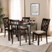 Baxton Studio Minette Modern and Contemporary Sand Fabric Upholstered Espresso Brown Finished Wood 5-Piece Dining Set - BSORH319C-Sand/Dark Brown-5PC Dining Set