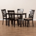 Baxton Studio Minette Modern and Contemporary Sand Fabric Upholstered Espresso Brown Finished Wood 5-Piece Dining Set - BSORH319C-Sand/Dark Brown-5PC Dining Set