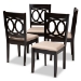 Baxton Studio Lenoir Modern and Contemporary Sand Fabric Upholstered Espresso Brown Finished Wood Dining Chair Set of 4