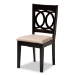 Baxton Studio Lenoir Modern and Contemporary Sand Fabric Upholstered Espresso Brown Finished Wood Dining Chair Set of 4 - BSORH315C-Sand/Dark Brown-DC-4PK