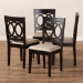 Baxton Studio Lenoir Modern and Contemporary Sand Fabric Upholstered Espresso Brown Finished Wood Dining Chair Set of 4 - BSORH315C-Sand/Dark Brown-DC-4PK