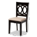 Baxton Studio Lenoir Modern and Contemporary Sand Fabric Upholstered Espresso Brown Finished Wood Dining Chair Set of 4 - BSORH315C-Sand/Dark Brown-DC-4PK