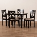Baxton Studio Lenoir Modern and Contemporary Sand Fabric Upholstered Espresso Brown Finished Wood 5-Piece Dining Set - BSORH315C-Sand/Dark Brown-5PC Dining Set