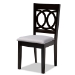Baxton Studio Lenoir Modern and Contemporary Gray Fabric Upholstered Espresso Brown Finished Wood Dining Chair Set of 4 - BSORH315C-Grey/Dark Brown-DC-4PK