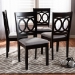 Baxton Studio Lenoir Modern and Contemporary Gray Fabric Upholstered Espresso Brown Finished Wood Dining Chair Set of 4 - BSORH315C-Grey/Dark Brown-DC-4PK