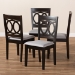 Baxton Studio Lenoir Modern and Contemporary Gray Fabric Upholstered Espresso Brown Finished Wood Dining Chair Set of 4 - BSORH315C-Grey/Dark Brown-DC-4PK