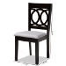 Baxton Studio Lenoir Modern and Contemporary Gray Fabric Upholstered Espresso Brown Finished Wood Dining Chair Set of 4 - BSORH315C-Grey/Dark Brown-DC-4PK