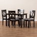 Baxton Studio Lenoir Modern and Contemporary Gray Fabric Upholstered Espresso Brown Finished Wood 5-Piece Dining Set - BSORH315C-Grey/Dark Brown-5PC Dining Set