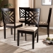 Baxton Studio Caron Modern and Contemporary Sand Fabric Upholstered Espresso Brown Finished Wood Dining Chair Set of 4 - BSORH317C-Sand/Dark Brown-DC-4PK
