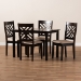 Baxton Studio Caron Modern and Contemporary Sand Fabric Upholstered Espresso Brown Finished Wood 5-Piece Dining Set - BSORH317C-Sand/Dark Brown-5PC Dining Set