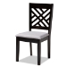 Baxton Studio Caron Modern and Contemporary Gray Fabric Upholstered Espresso Brown Finished Wood Dining Chair Set of 4 - BSORH317C-Grey/Dark Brown-DC-4PK