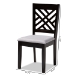 Baxton Studio Caron Modern and Contemporary Gray Fabric Upholstered Espresso Brown Finished Wood Dining Chair Set of 4 - BSORH317C-Grey/Dark Brown-DC-4PK