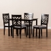 Baxton Studio Caron Modern and Contemporary Gray Fabric Upholstered Espresso Brown Finished Wood 5-Piece Dining Set - BSORH317C-Grey/Dark Brown-5PC Dining Set