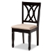 Baxton Studio Reneau Modern and Contemporary Sand Fabric Upholstered Espresso Brown Finished Wood Dining Chair Set of 4 - BSORH316C-Sand/Dark Brown-DC-4PK