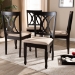 Baxton Studio Reneau Modern and Contemporary Sand Fabric Upholstered Espresso Brown Finished Wood Dining Chair Set of 4 - BSORH316C-Sand/Dark Brown-DC-4PK