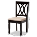 Baxton Studio Reneau Modern and Contemporary Sand Fabric Upholstered Espresso Brown Finished Wood Dining Chair Set of 4 - BSORH316C-Sand/Dark Brown-DC-4PK