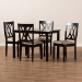 Baxton Studio Reneau Modern and Contemporary Sand Fabric Upholstered Espresso Brown Finished Wood 5-Piece Dining Set - BSORH316C-Sand/Dark Brown-5PC Dining Set