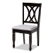 Baxton Studio Reneau Modern and Contemporary Gray Fabric Upholstered Espresso Brown Finished Wood Dining Chair Set of 4 - BSORH316C-Grey/Dark Brown-DC-4PK