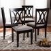 Baxton Studio Reneau Modern and Contemporary Gray Fabric Upholstered Espresso Brown Finished Wood Dining Chair Set of 4 - BSORH316C-Grey/Dark Brown-DC-4PK