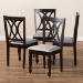Baxton Studio Reneau Modern and Contemporary Gray Fabric Upholstered Espresso Brown Finished Wood Dining Chair Set of 4 - BSORH316C-Grey/Dark Brown-DC-4PK