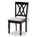 Baxton Studio Reneau Modern and Contemporary Gray Fabric Upholstered Espresso Brown Finished Wood Dining Chair Set of 4 - BSORH316C-Grey/Dark Brown-DC-4PK