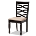 Baxton Studio Lanier Modern and Contemporary Sand Fabric Upholstered Espresso Brown Finished Wood Dining Chair Set of 4 - BSORH318C-Sand/Dark Brown-DC-4PK