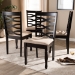 Baxton Studio Lanier Modern and Contemporary Sand Fabric Upholstered Espresso Brown Finished Wood Dining Chair Set of 4 - BSORH318C-Sand/Dark Brown-DC-4PK