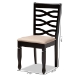 Baxton Studio Lanier Modern and Contemporary Sand Fabric Upholstered Espresso Brown Finished Wood Dining Chair Set of 4 - BSORH318C-Sand/Dark Brown-DC-4PK