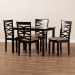 Baxton Studio Lanier Modern and Contemporary Sand Fabric Upholstered Espresso Brown Finished Wood 5-Piece Dining Set - BSORH318C-Sand/Dark Brown-5PC Dining Set