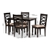 Baxton Studio Lanier Modern and Contemporary Sand Fabric Upholstered Espresso Brown Finished Wood 5-Piece Dining Set - BSORH318C-Sand/Dark Brown-5PC Dining Set