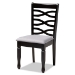 Baxton Studio Lanier Modern and Contemporary Gray Fabric Upholstered Espresso Brown Finished Wood Dining Chair Set of 4