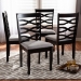 Baxton Studio Lanier Modern and Contemporary Gray Fabric Upholstered Espresso Brown Finished Wood Dining Chair Set of 4 - BSORH318C-Grey/Dark Brown-DC-4PK