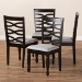 Baxton Studio Lanier Modern and Contemporary Gray Fabric Upholstered Espresso Brown Finished Wood Dining Chair Set of 4 - BSORH318C-Grey/Dark Brown-DC-4PK