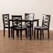 Baxton Studio Lanier Modern and Contemporary Gray Fabric Upholstered Espresso Brown Finished Wood 5-Piece Dining Set - BSORH318C-Grey/Dark Brown-5PC Dining Set