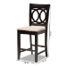 Baxton Studio Lenoir Modern and Contemporary Sand Fabric Upholstered Espresso Brown Finished Wood 2-Piece Counter Height Pub Chair Set - BSORH315P-Sand/Dark Brown-PC