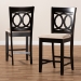 Baxton Studio Lenoir Modern and Contemporary Sand Fabric Upholstered Espresso Brown Finished Wood 2-Piece Counter Height Pub Chair Set - BSORH315P-Sand/Dark Brown-PC