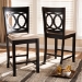 Baxton Studio Lenoir Modern and Contemporary Sand Fabric Upholstered Espresso Brown Finished Wood 2-Piece Counter Height Pub Chair Set - BSORH315P-Sand/Dark Brown-PC