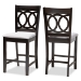 Baxton Studio Lenoir Modern and Contemporary Gray Fabric Upholstered Espresso Brown Finished Wood Counter Height Pub Chair Set of 2