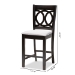 Baxton Studio Lenoir Modern and Contemporary Gray Fabric Upholstered Espresso Brown Finished Wood Counter Height Pub Chair Set of 2 - BSORH315P-Grey/Dark Brown-PC