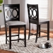 Baxton Studio Lenoir Modern and Contemporary Gray Fabric Upholstered Espresso Brown Finished Wood Counter Height Pub Chair Set of 2 - BSORH315P-Grey/Dark Brown-PC
