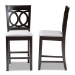 Baxton Studio Lenoir Modern and Contemporary Gray Fabric Upholstered Espresso Brown Finished Wood Counter Height Pub Chair Set of 2 - BSORH315P-Grey/Dark Brown-PC