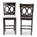 Baxton Studio Lenoir Modern and Contemporary Gray Fabric Upholstered Espresso Brown Finished Wood Counter Height Pub Chair Set of 2 - BSORH315P-Grey/Dark Brown-PC