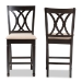 Baxton Studio Reneau Modern and Contemporary Sand Fabric Upholstered Espresso Brown Finished Wood Counter Height Pub Chair Set of 2 - BSORH316P-Sand/Dark Brown-PC