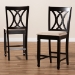 Baxton Studio Reneau Modern and Contemporary Sand Fabric Upholstered Espresso Brown Finished Wood Counter Height Pub Chair Set of 2 - BSORH316P-Sand/Dark Brown-PC