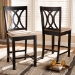 Baxton Studio Reneau Modern and Contemporary Sand Fabric Upholstered Espresso Brown Finished Wood Counter Height Pub Chair Set of 2 - BSORH316P-Sand/Dark Brown-PC