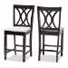 Baxton Studio Reneau Modern and Contemporary Gray Fabric Upholstered Espresso Brown Finished Wood Counter Height Pub Chair Set of 2