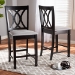 Baxton Studio Reneau Modern and Contemporary Gray Fabric Upholstered Espresso Brown Finished Wood Counter Height Pub Chair Set of 2 - BSORH316P-Grey/Dark Brown-PC